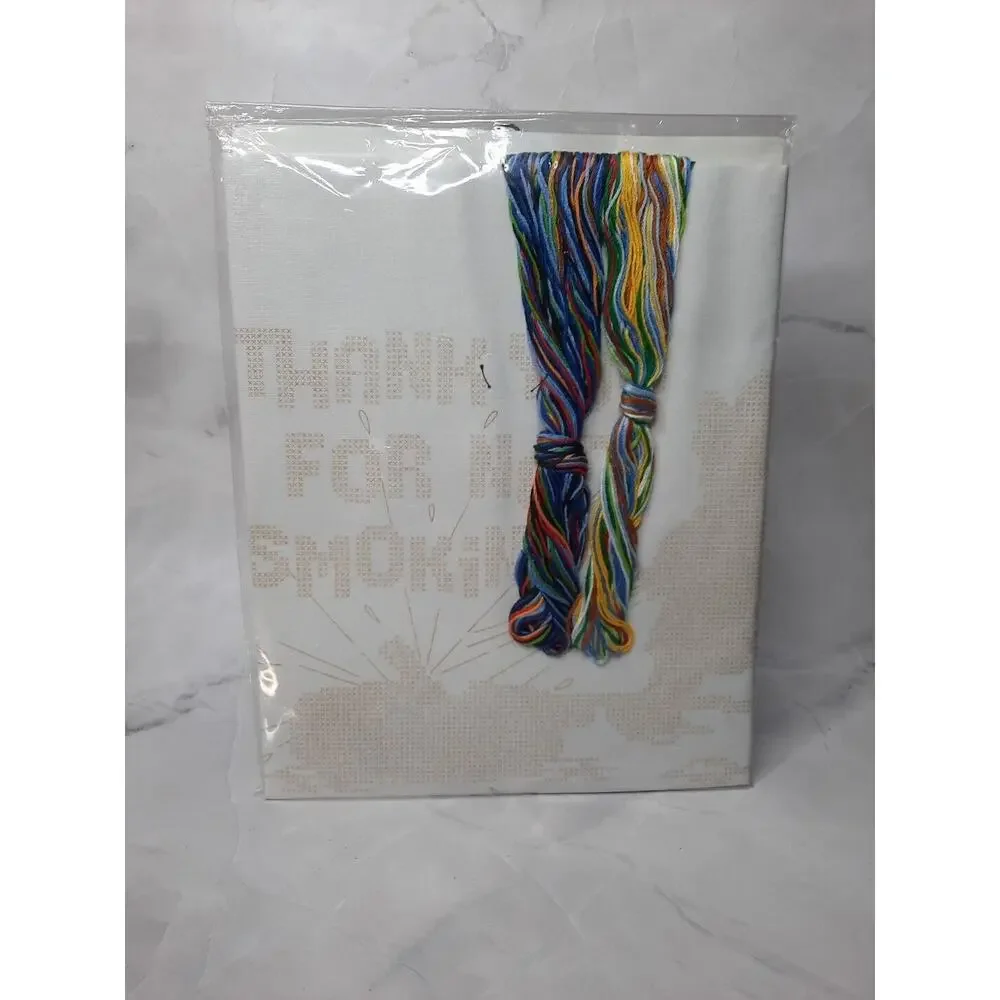 Vintage Janlynn Charmin Counted Cross Stitch Kit No Smoking Firefighter Bear